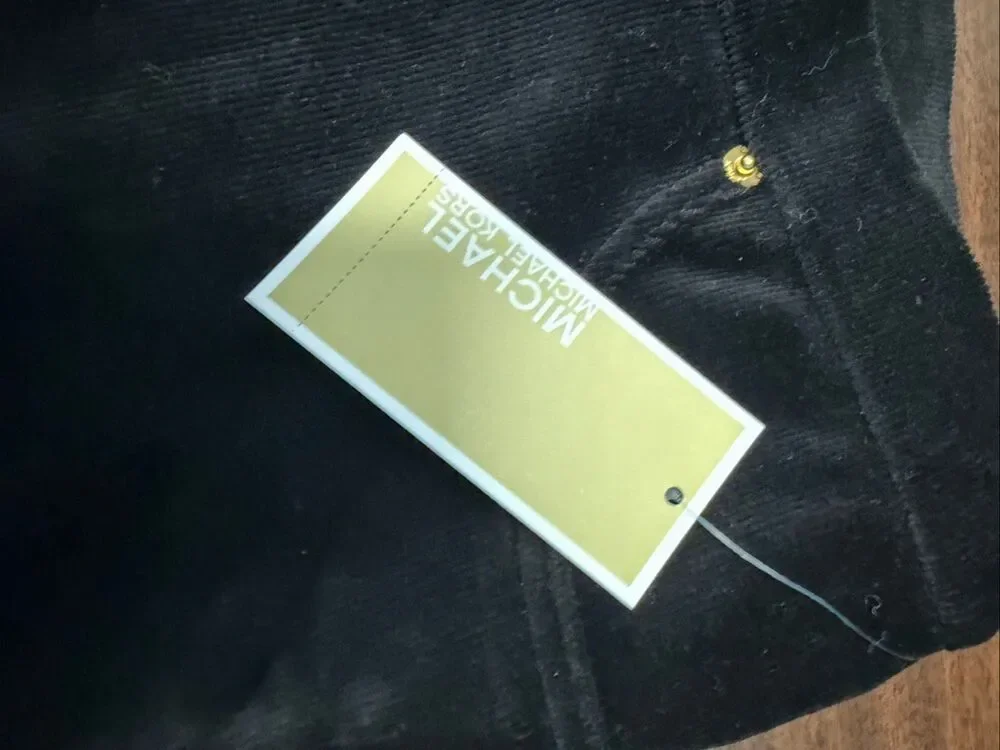 Michael Kors Black Stretch Corduroy Pants Womens Size 2X NEW WITH TAGS